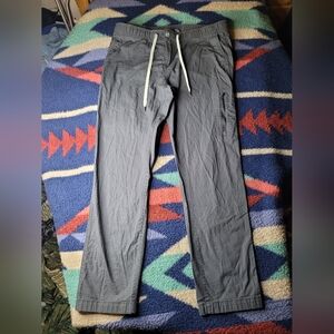 Vuori Ripstop Pants Joggers Size Large Gray Drawstring 34x28 Hiking Outdoor Gym